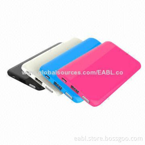 5,000mAh Lithium Polymer Battery Power Banks, Portable, OEM/ODM, Colorful, Super-thin